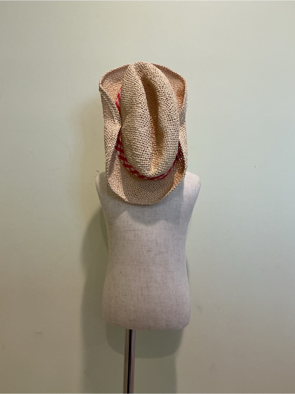 Gymboree Tan Woven Cowboy Hat with Red Trim